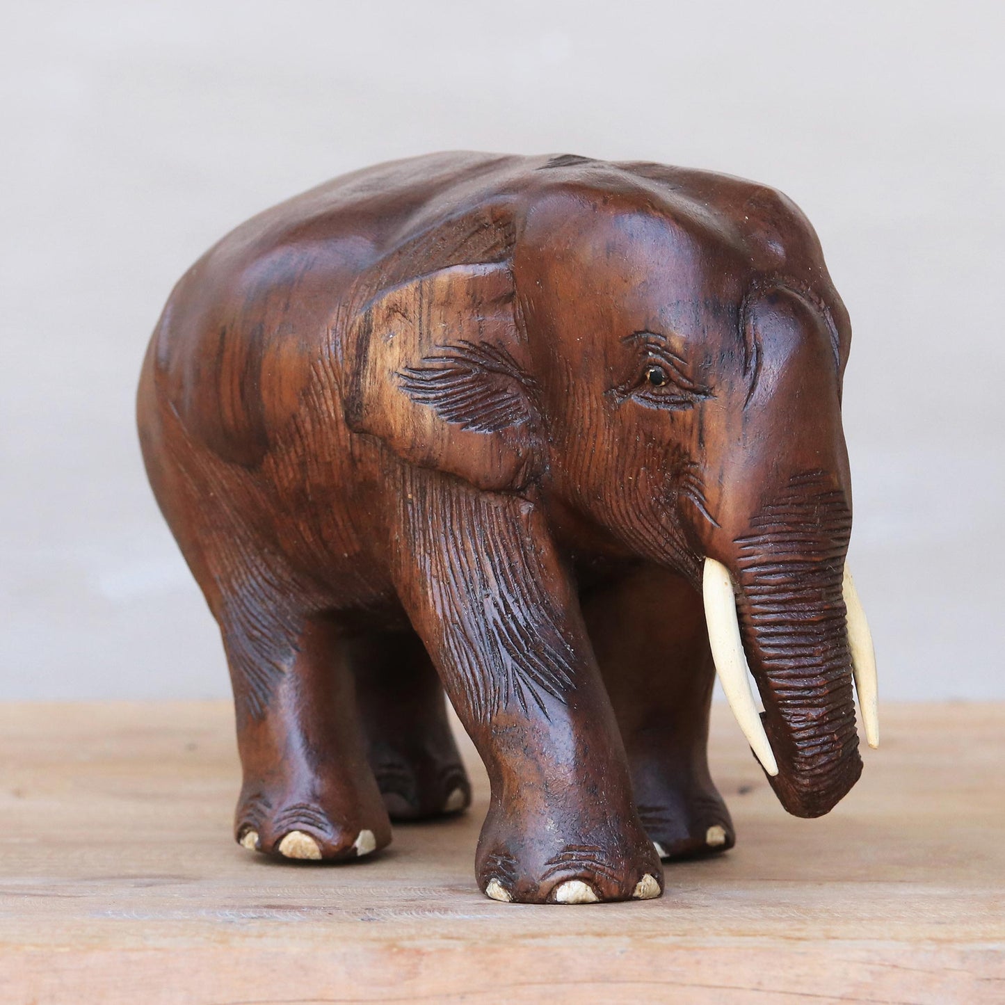 Nature Trip Teak Wood Elephant Sculpture