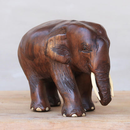 Nature Trip Teak Wood Elephant Sculpture