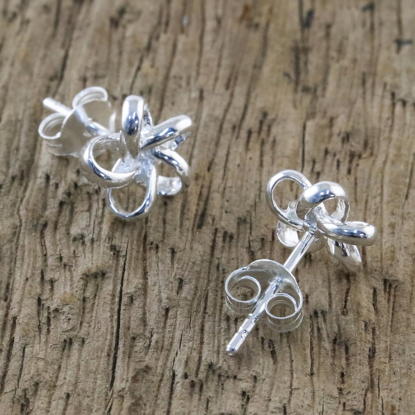 Floral Delicacy Handcrafted Thai Sterling Silver Floral Stud Earrings