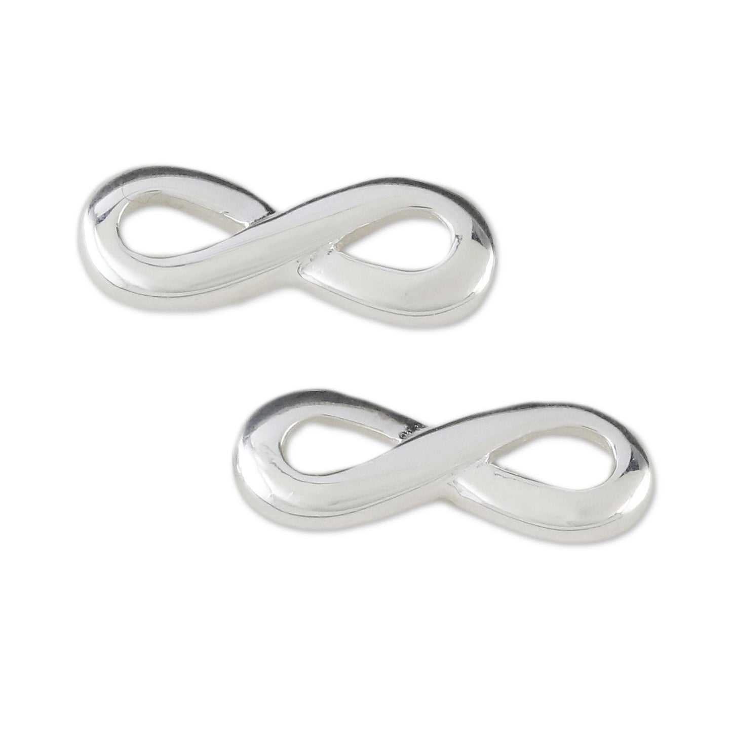 Shining Infinity Infinity Symbol Sterling Silver Earrings from Thailand