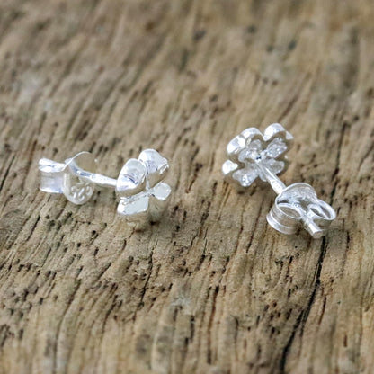 Fresh Clover Sterling Silver Clover Stud Earrings from Thailand