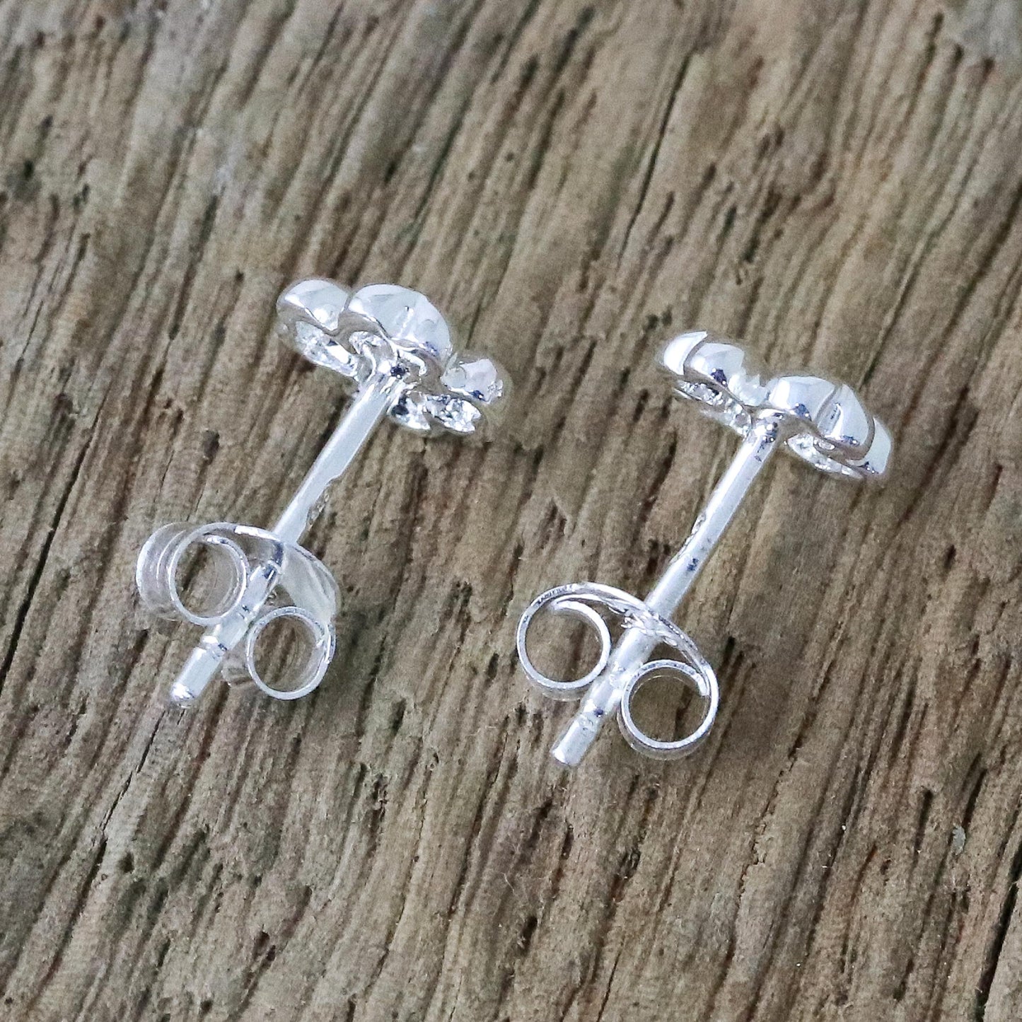 Fresh Clover Sterling Silver Clover Stud Earrings from Thailand