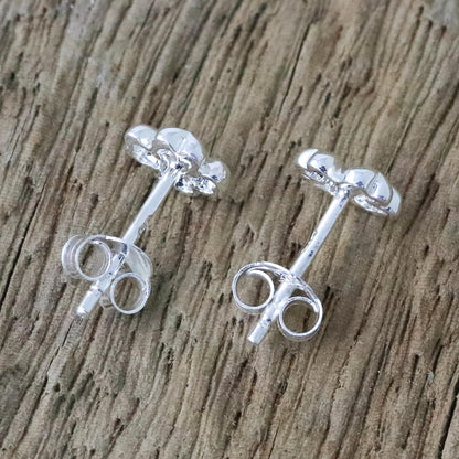 Fresh Clover Sterling Silver Clover Stud Earrings from Thailand