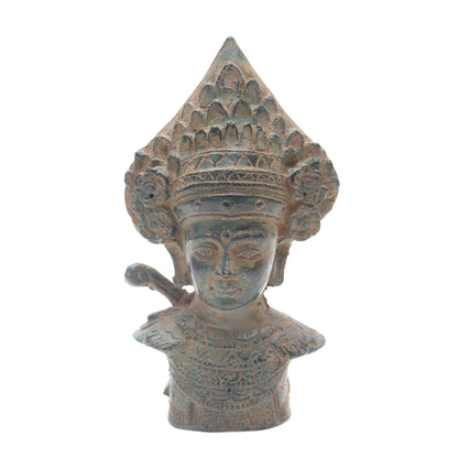 Janger Performer Antiqued Bronze Sculpture of a Traditional Dancer from Bali