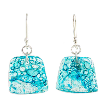 Ocean Reflections Ocean Reflection Recycled CD Earrings on 925 Silver Hooks