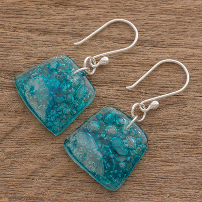 Ocean Reflections Ocean Reflection Recycled CD Earrings on 925 Silver Hooks