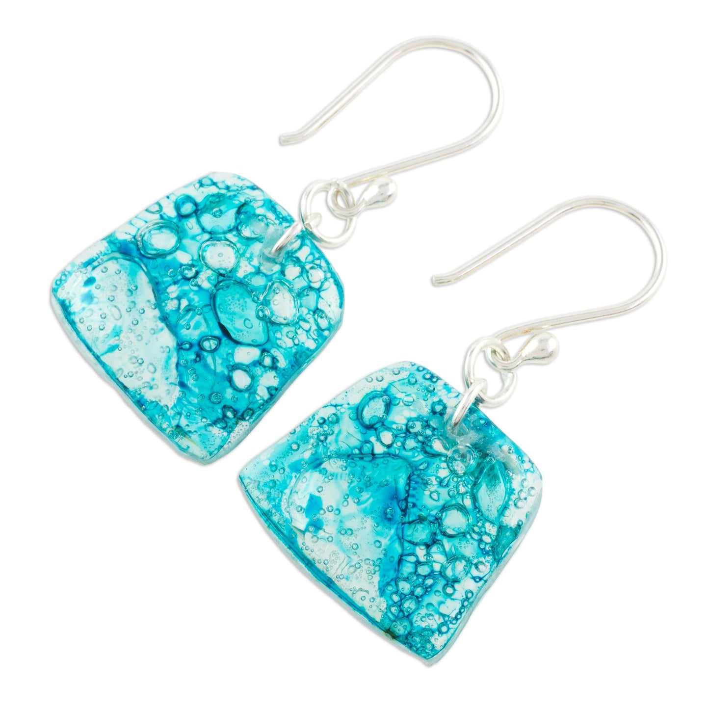 Ocean Reflections Ocean Reflection Recycled CD Earrings on 925 Silver Hooks