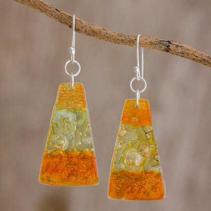 Rising Sun Artisan Crafted Recycled CD Hook Earrings from Guatemala