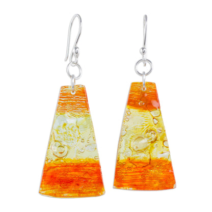 Rising Sun Artisan Crafted Recycled CD Hook Earrings from Guatemala