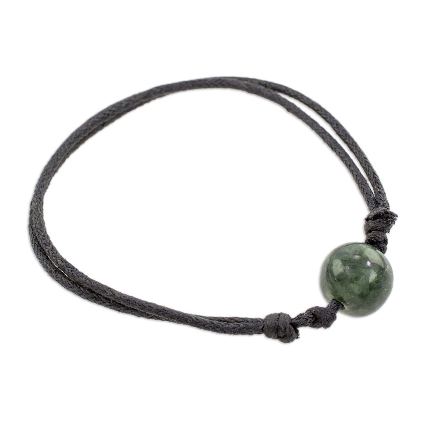 Loving Life in Dark Green Adjustable Dark Green Jade Pendant Bracelet from Guatemala