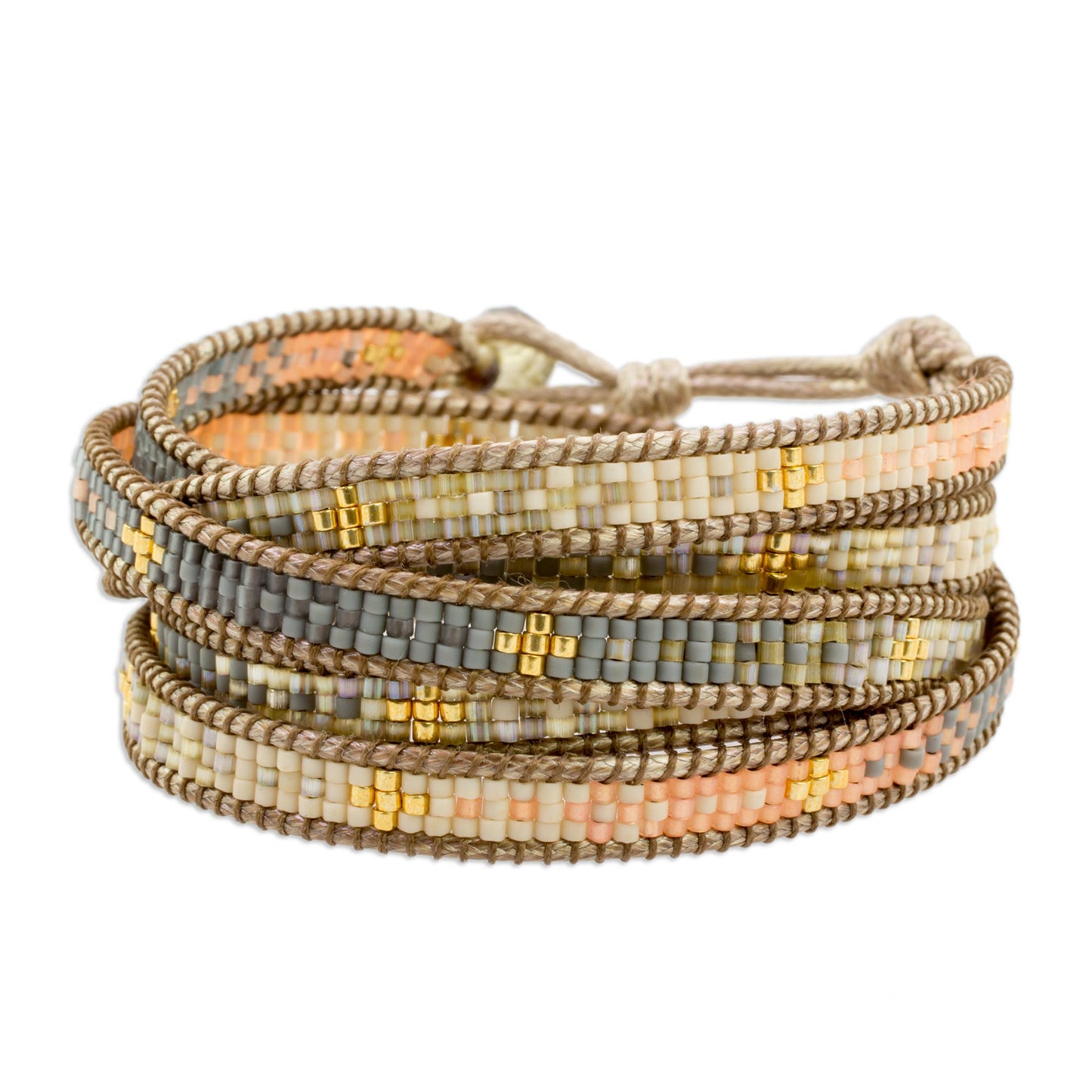 Cerro de la Cruz in Grey Glass Bead Bracelet