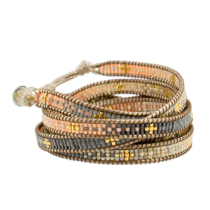 Cerro de la Cruz in Grey Glass Bead Bracelet