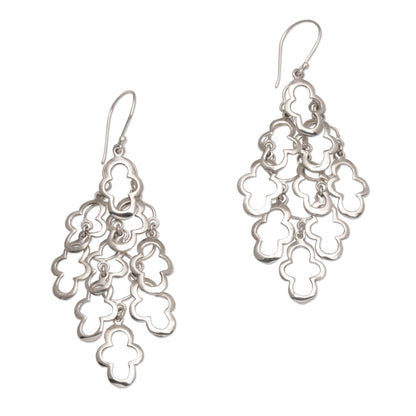 Spanish Moss 925 Sterling Silver Wavy Dangle Earrings from Bali