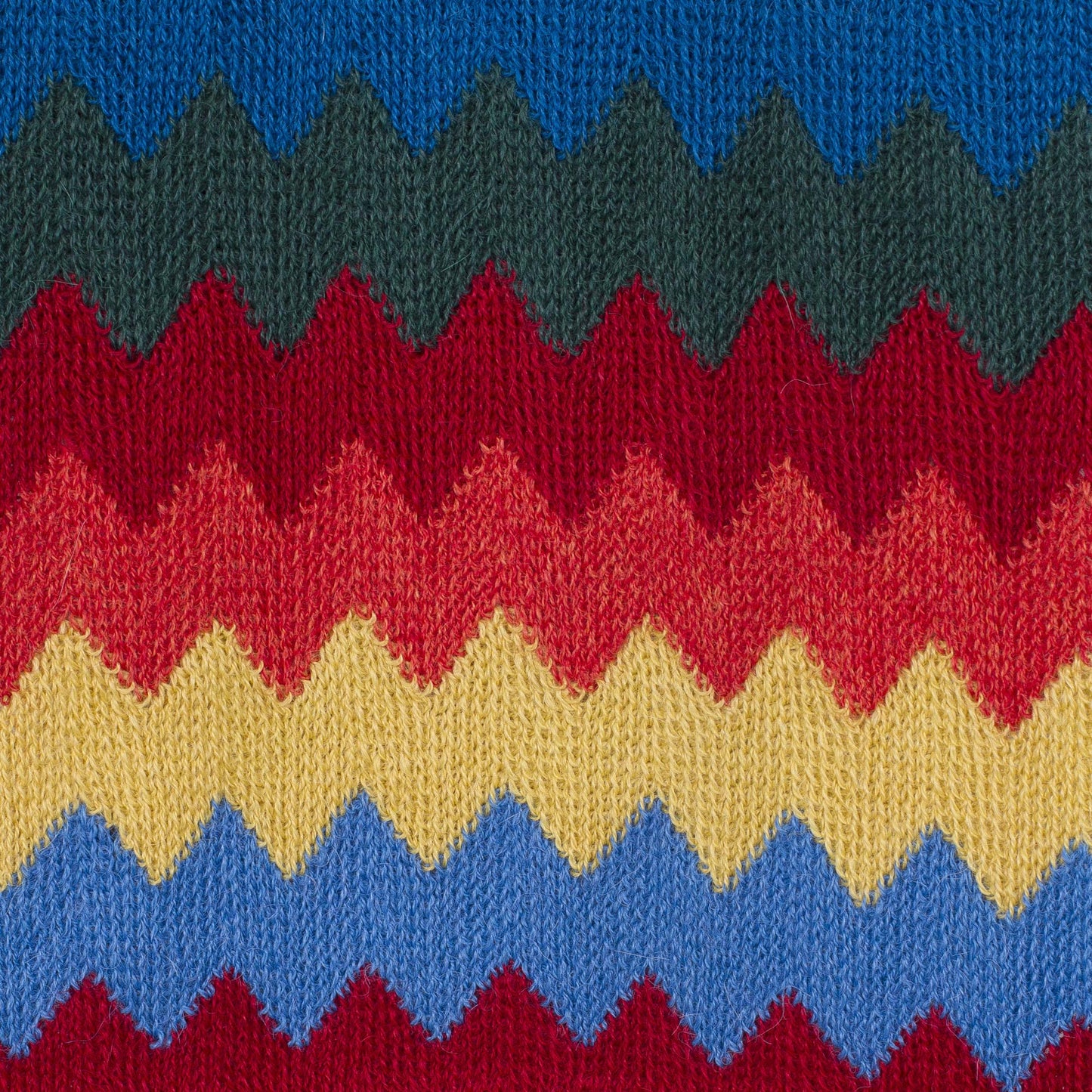 Zigzag Rainbow Multicolored Zigzag Striped Alpaca Blend Scarf from Peru