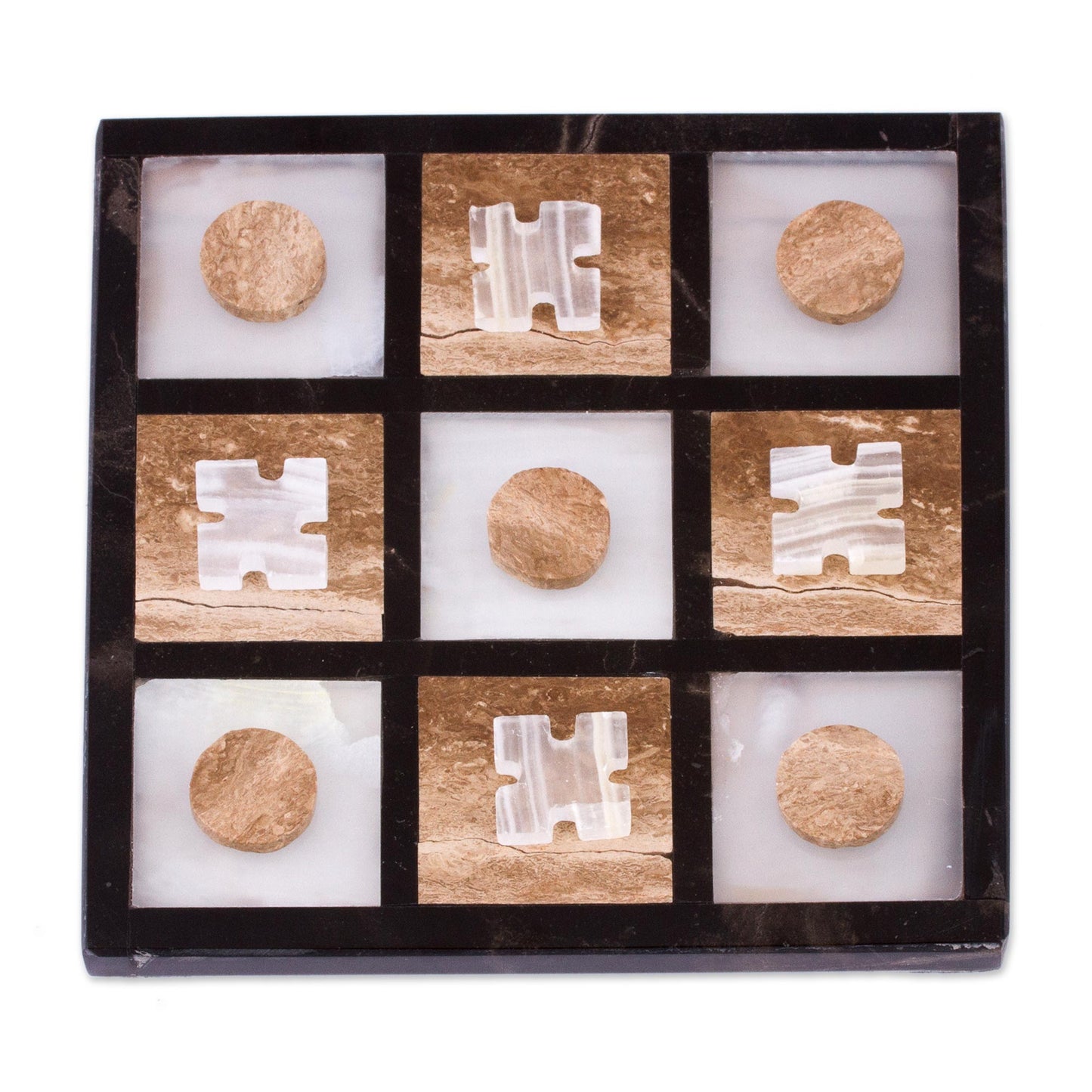 Sophistication and Fun Onyx and Marble Tic-Tac-Toe Set from Mexico