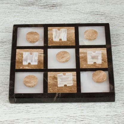 Sophistication and Fun Onyx and Marble Tic-Tac-Toe Set from Mexico