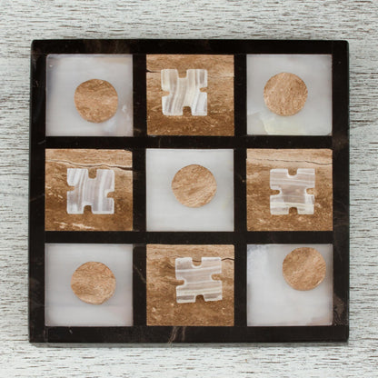 Sophistication and Fun Onyx and Marble Tic-Tac-Toe Set from Mexico