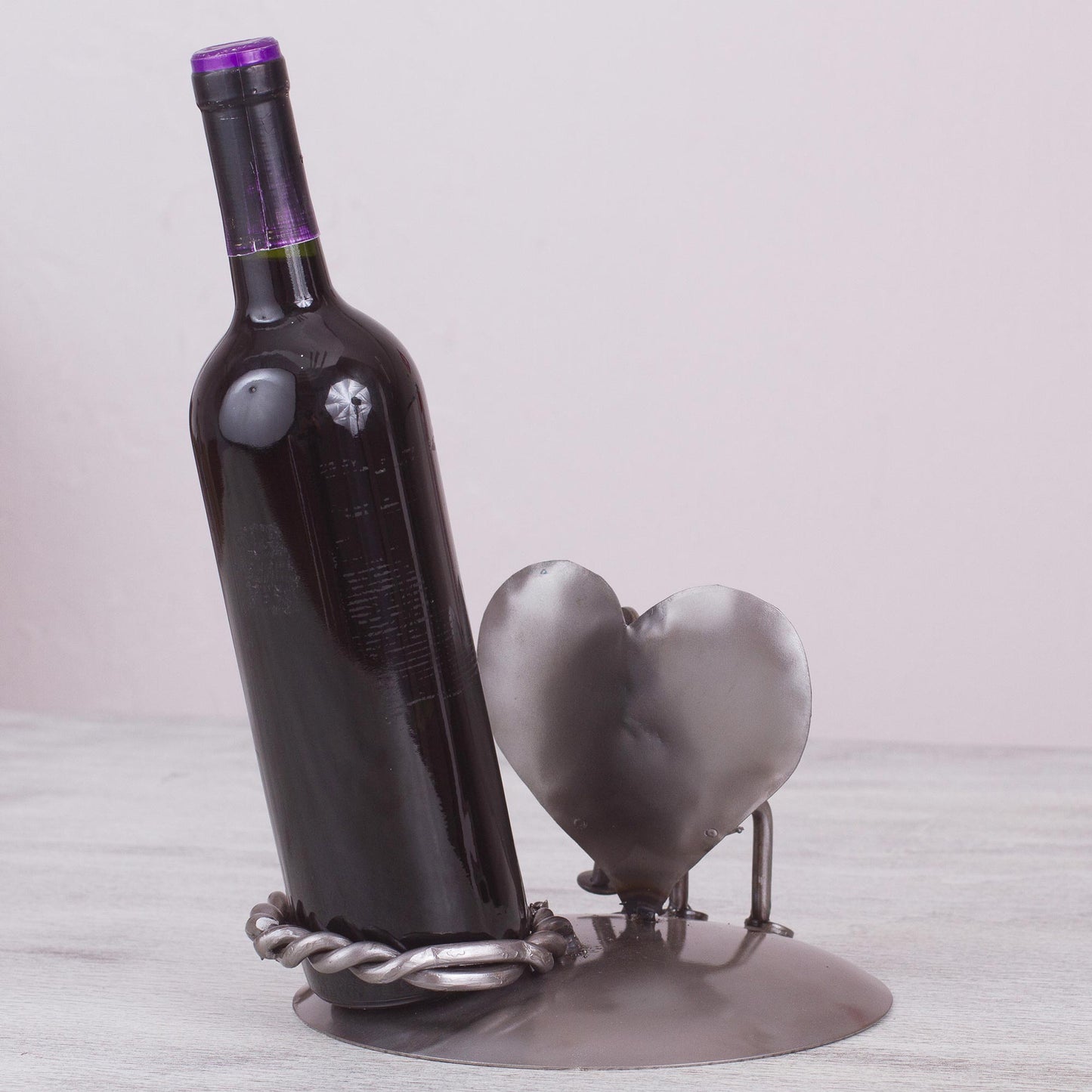 Rustic Romance Rustic Auto Part Sculpture Wine Bottle Holder from Mexico