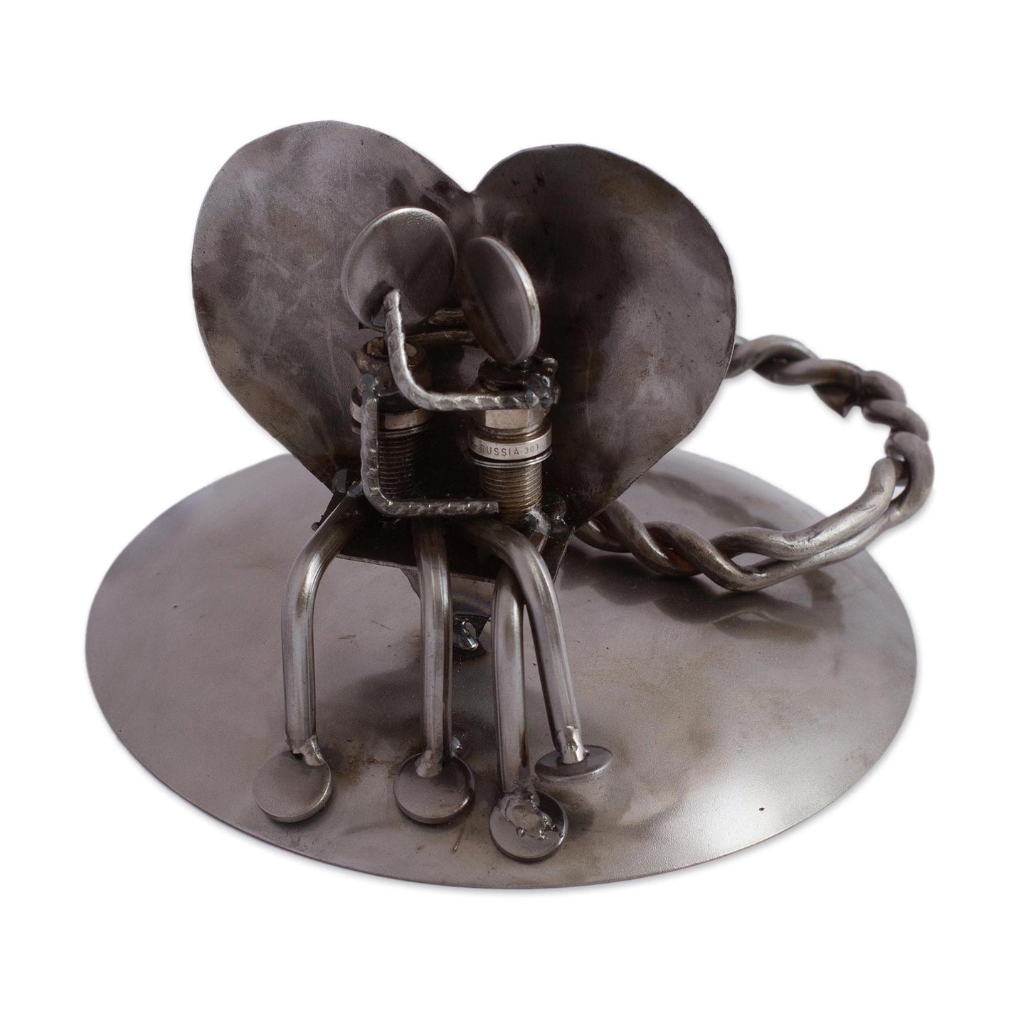 Rustic Romance Rustic Auto Part Sculpture Wine Bottle Holder from Mexico