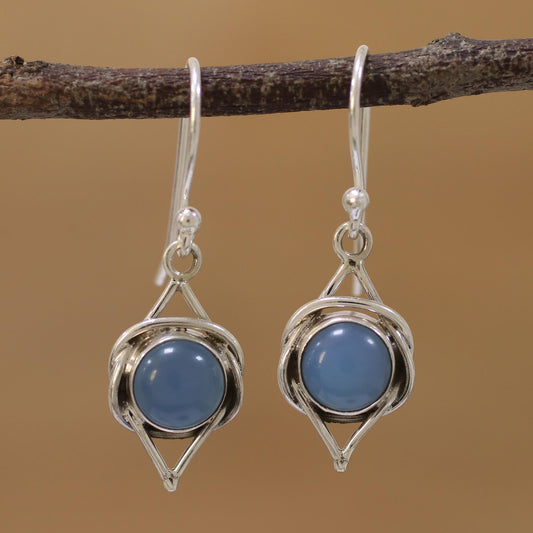 Intricate Twirl in Blue Sterling Earrings