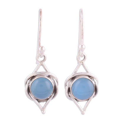 Intricate Twirl in Blue Sterling Earrings