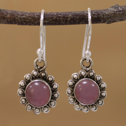 Pink Appeal Pink Chalcedony and Sterling Silver Floral Dangle Earrings