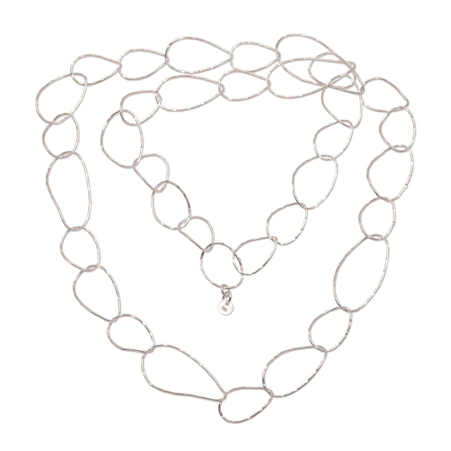 Twisting Links Sterling Silver Chain Link Necklace from Bali