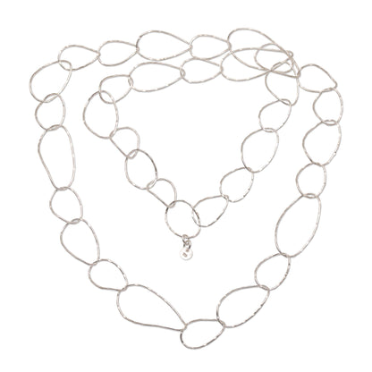 Twisting Links Sterling Silver Chain Link Necklace from Bali