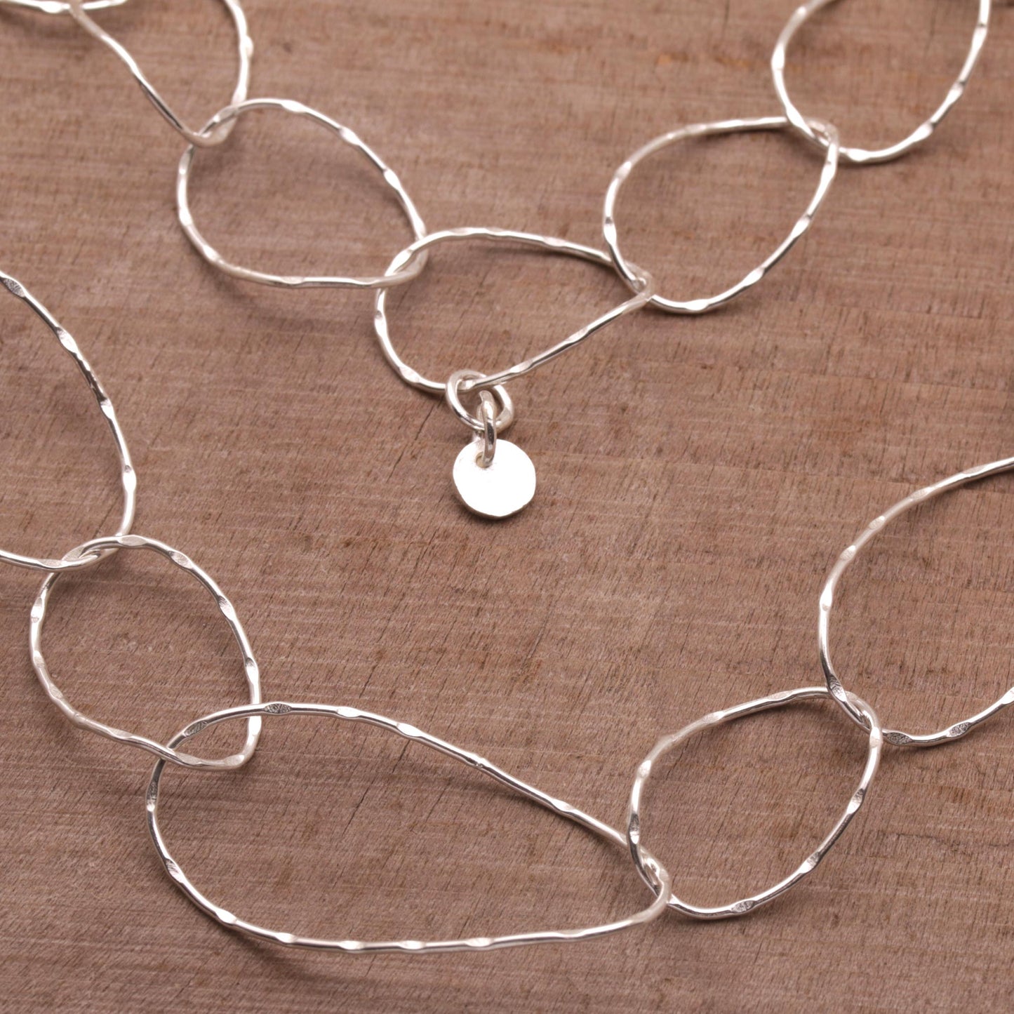 Twisting Links Sterling Silver Chain Link Necklace from Bali