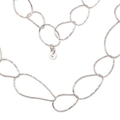 Twisting Links Sterling Silver Chain Link Necklace from Bali