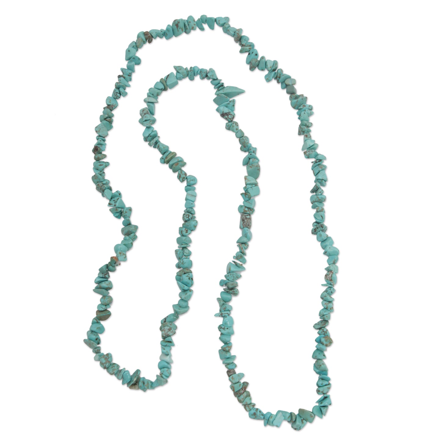 Turquoise Infatuation Artisan Crafted Reconstituted Turquoise Beaded Necklace