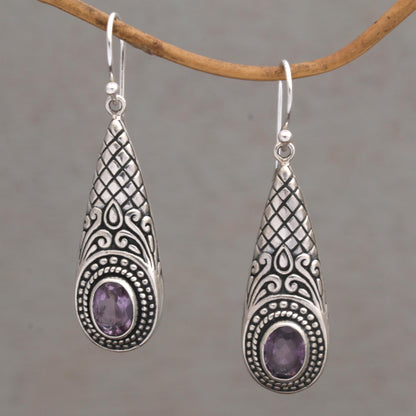 Sparkling Delight Handcrafted Amethyst and Sterling Silver Dangle Earrings