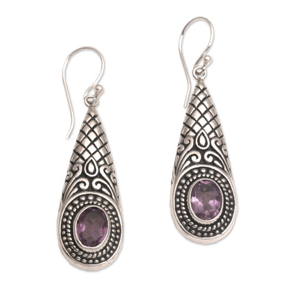 Sparkling Delight Handcrafted Amethyst and Sterling Silver Dangle Earrings