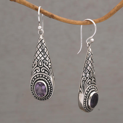 Sparkling Delight Handcrafted Amethyst and Sterling Silver Dangle Earrings