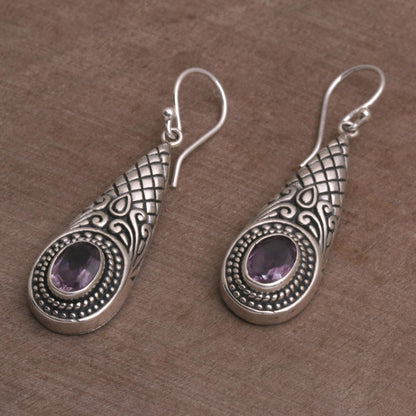 Sparkling Delight Handcrafted Amethyst and Sterling Silver Dangle Earrings