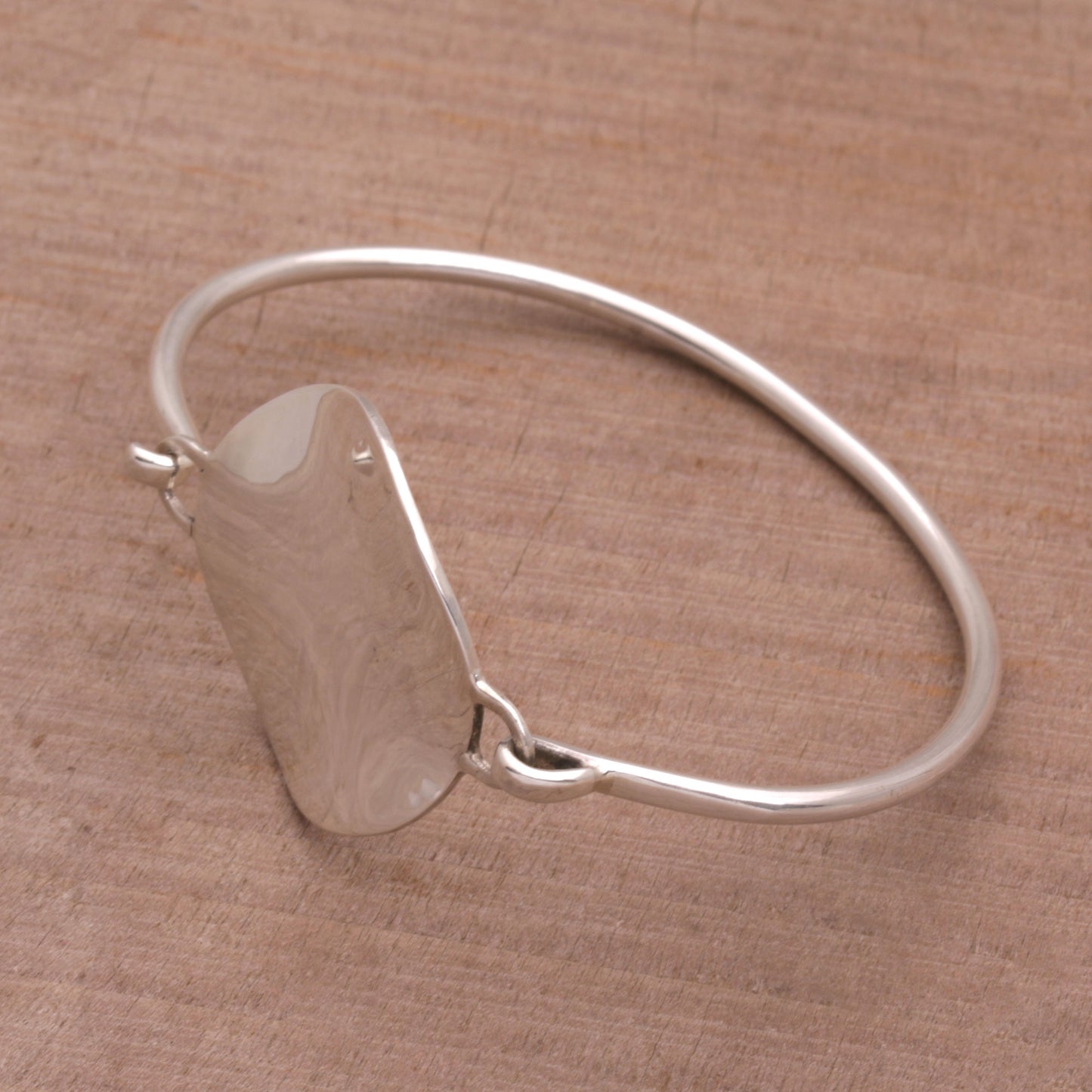 Hopeful Reflection Handcrafted Sterling Silver Pendant Bracelet from Bali