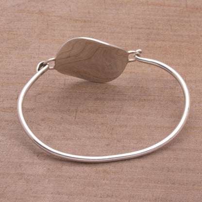 Hopeful Reflection Handcrafted Sterling Silver Pendant Bracelet from Bali