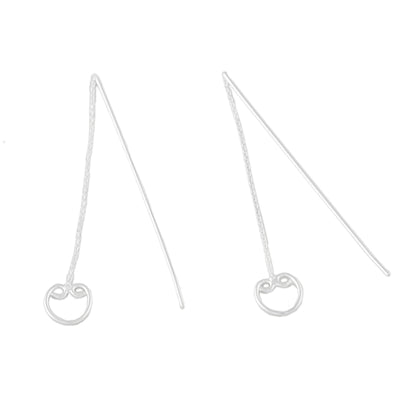 Falling Hearts Sterling Silver Hearts Long Threader Earrings from Thailand