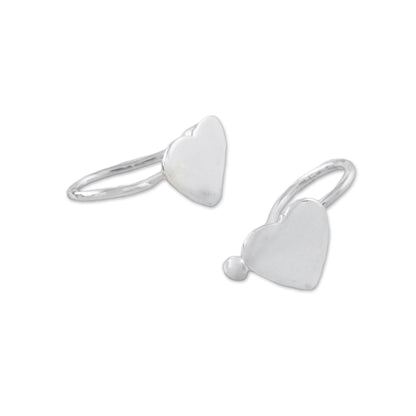 Petite Hearts Handcrafted Sterling Silver Heart Ear Cuffs from Thailand