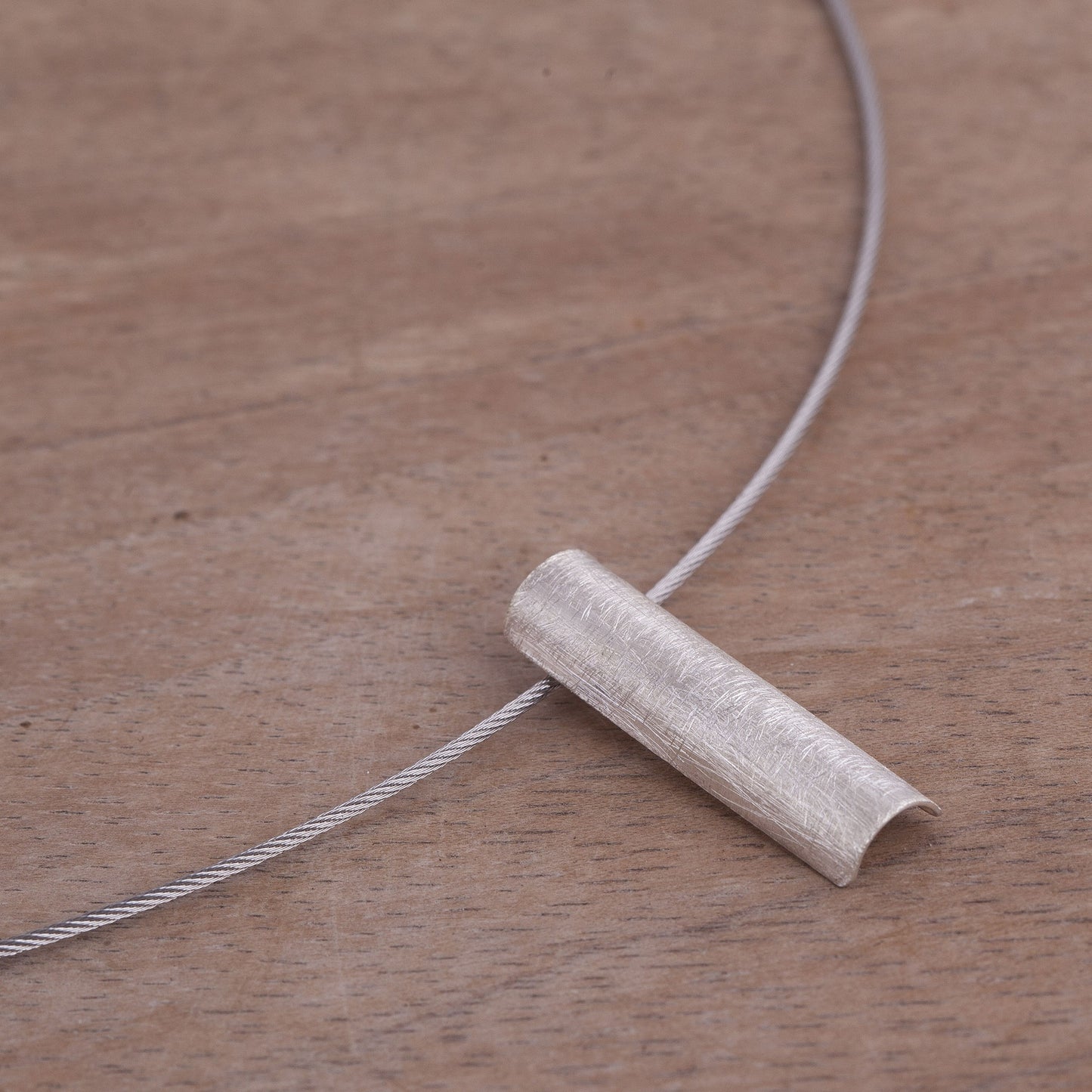 Pillar Simple Sterling Silver Pendant Necklace from Peru