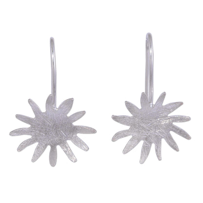 Sun Splash Sun-Shaped Sterling Silver Drop Earrings from Peru