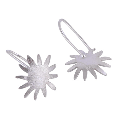 Sun Splash Sun-Shaped Sterling Silver Drop Earrings from Peru