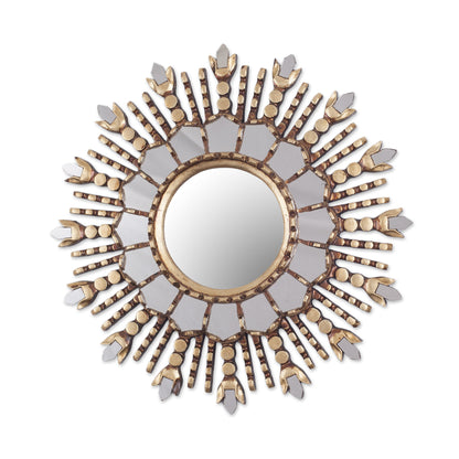 Cuzco Radiance Round Sun-Like Wall Mirror Hand Crafted in Peru