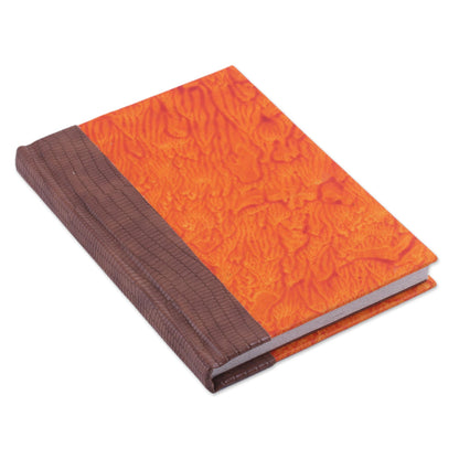 Passionate Fire Leather Journal in Brown and Burnt Orange from India