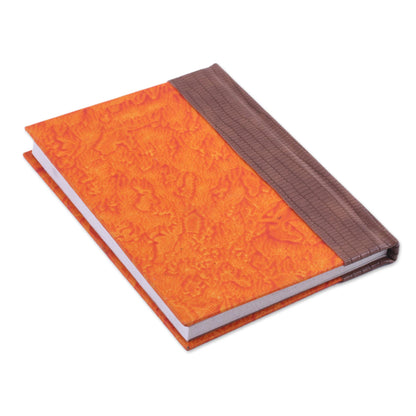 Passionate Fire Leather Journal in Brown and Burnt Orange from India