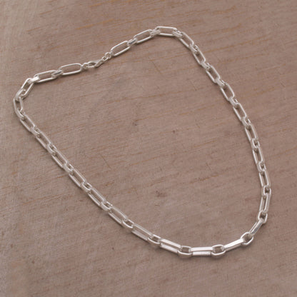 Strong Links Sterling Silver Cable Chain Necklace from Bali