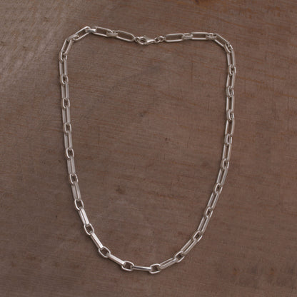 Strong Links Sterling Silver Cable Chain Necklace from Bali