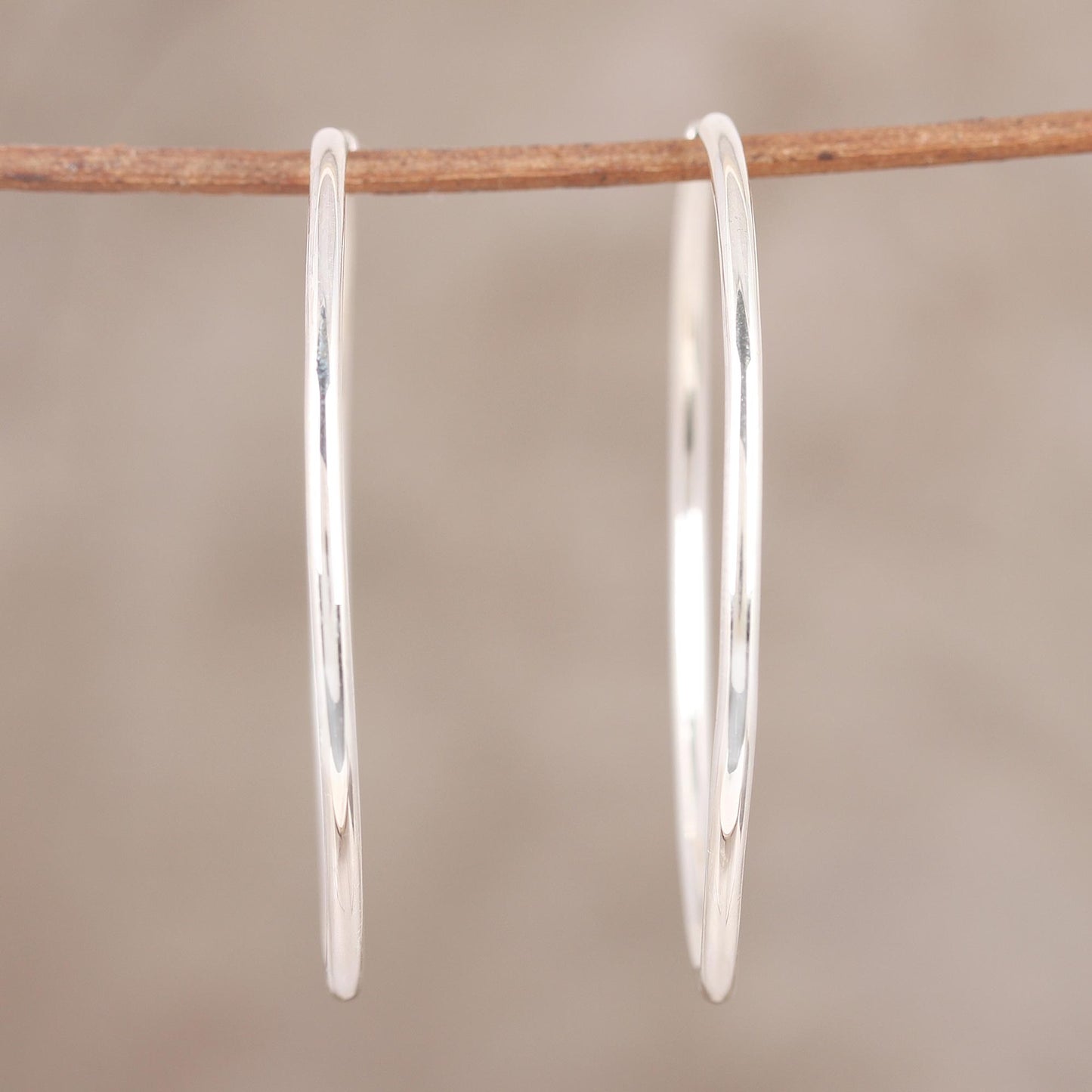 Timeless Charm Handcrafted Polished Sterling Silver Endless Hoop Earrings