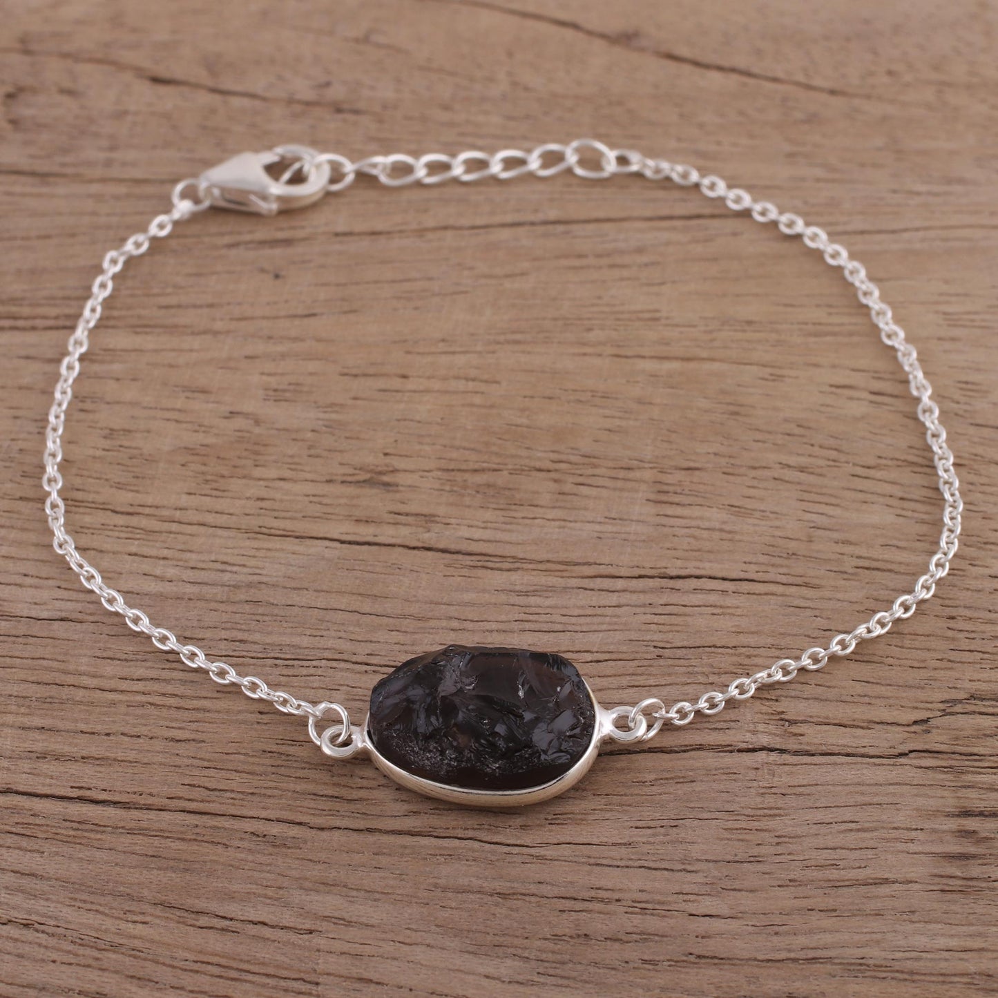 Trendy Egg Smoky Quartz Egg-Shaped Pendant Bracelet from India