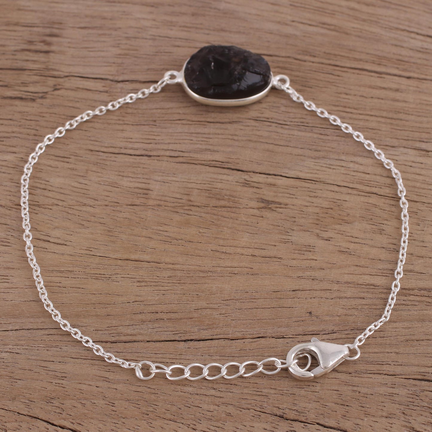 Trendy Egg Smoky Quartz Egg-Shaped Pendant Bracelet from India